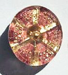 1 22mm Amethyst & Rose Glass Flower Button with Gold and Raised Dots